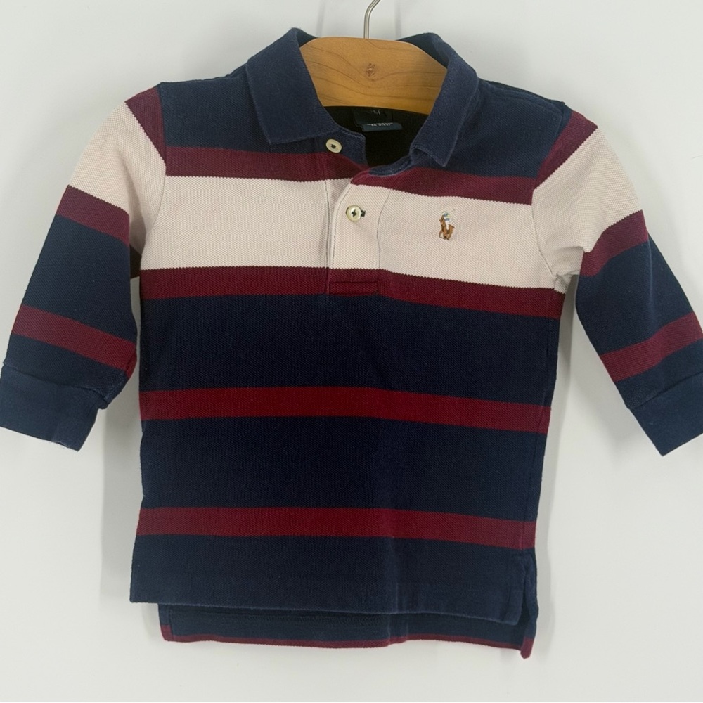 Polo Ralph Lauren 12M Striped Rugby Shirt Classic Pony Preppy Heritage Old Money